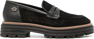 Bead-Detail Suede Loafers