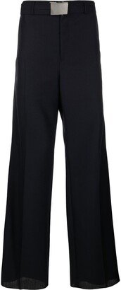 Flared High-Waisted Trousers