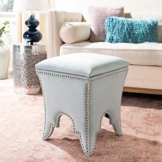 Deidra Storage Silver Sage Cotton Ottoman