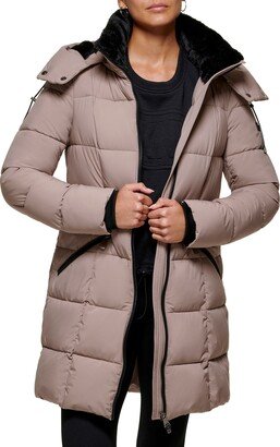 Walker Stretch Puffer Jacket with Faux Fur Lining