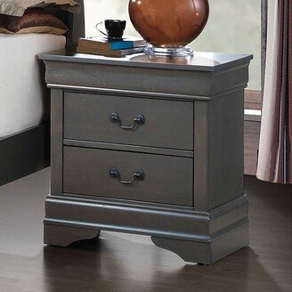 TiramisuBest Nightstand Grey Louis Philippe Solid Wood English Dovetail Construction Antique Nickle Hanging Pulls