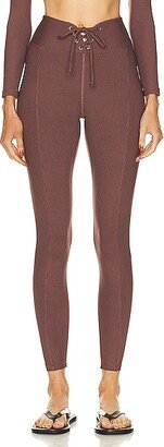 Ribbed Football Legging in Taupe