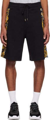 Black & Yellow Paneled Shorts