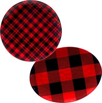 Buffalo Plaid 2 Piece Platter Set