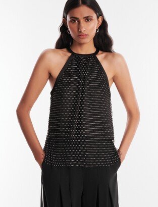 Adele Sparkle Net Halter Top