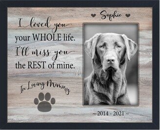 Dog Memorial Frame For Pet Loss Gift, Personalized Remembrance Of I Loved You Your Whole Life Dog Cat Picture