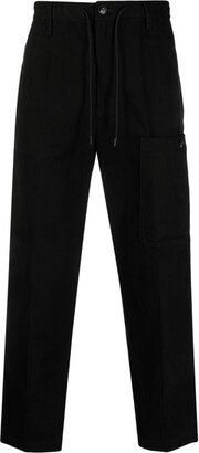 Straight-Leg Cotton Trousers-DF