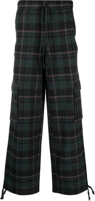 Check-Pattern Cotton Straight-Leg Trousers