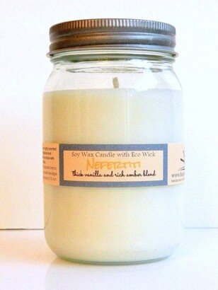 Amber Vanilla Scented Soy Candles - Mason Jar Travel Tin Wax Melt Candle