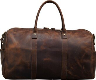 Touri Genuine Leather Holdall - Worn Dark Brown