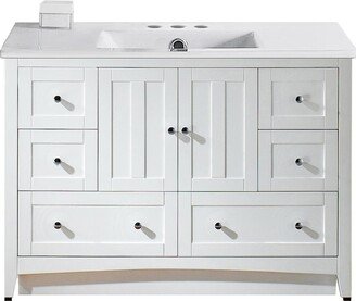 48-in. W Floor Mount White Vanity Set For 3H4-in. Drilling