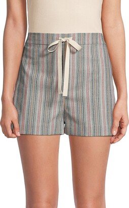 Striped Drawstring Sleep Shorts