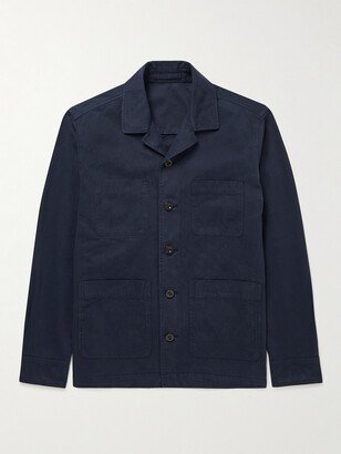 Camp-Collar Garment-Dyed Organic Cotton Jacket