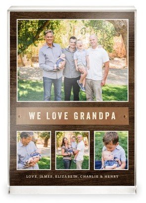 Acrylic Photo Blocks: Rustic Label Acrylic Block, 5X7, Brown