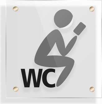 Funny Bathroom Signs, Toilet Door Sign, Custom Restroom Decor, Wc Information Signage, Transparent Glass Plaque