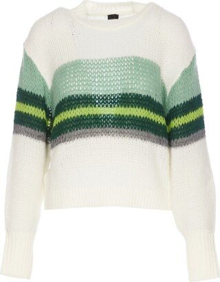 Stripe Detailed Crewneck Knitted Jumper