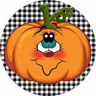 Round Pumpkin/Jack -O - Lantern Wreath Sign, Attachment, Personalize It By Pam, Door Decor