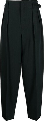 Pleated-Detail Virgin-Wool Tapered Trousers