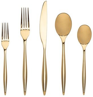 Milano Shiny Gold Stainless Steel 20Pc Flatware Set-AA