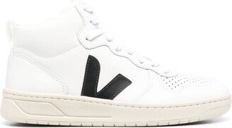 V-10 high-top leather sneakers
