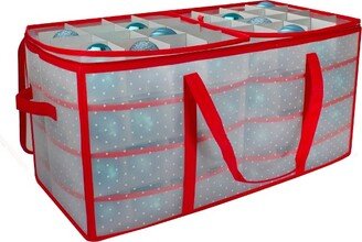 Northlight 26.25 Transparent Zip Up Christmas Storage Box- Holds 128 Ornaments