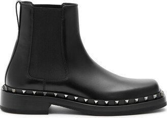 Rockstud Leather Chelsea Boots