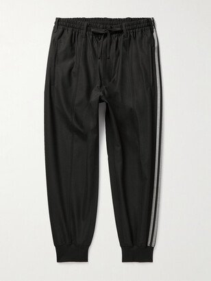 Tapered Striped Wool-Blend Track Pants