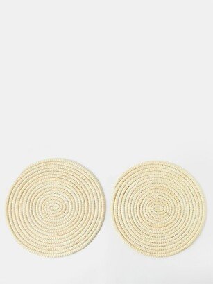 Set Of Two Shell-embellished Straw Placemats
