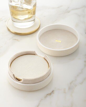 Faux-Shagreen Coaster Set