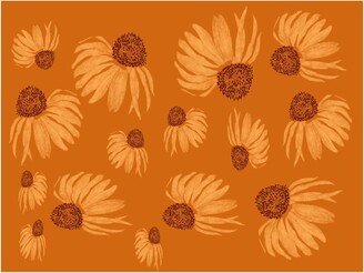 Poppi & Peaseblossom Art Placemat Cone Flower - Yellow & Orange - Set Of Two