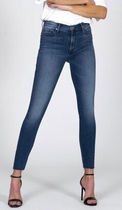 Carmen High Rise Ankle Fray Denim In Wasted Time