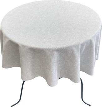 Full Covered Glitter Shimmer Fabric Tablecloth, Good For Small Round Coffee Table Round, Silver