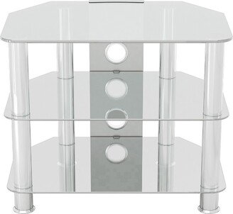 Cable Management TV Stand for TVs up to 32 Silver/Clear - AVF