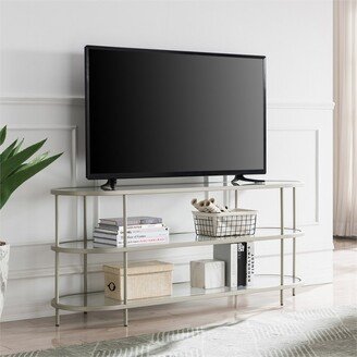 Henn& Hart Satin Nickel Oval TV Stand - Henn&Hart