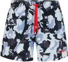 Quick-dry printed swim shorts