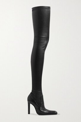 Leather Over-the-knee Boots - Black