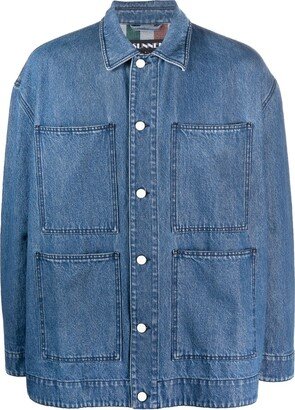 Washed-Denim Shirt Jacket