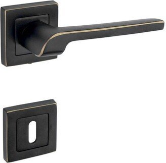 A Pair Of Door Lever Handle Set With Rosettes & Different Color Options, Cutest Knob, Matte Black Handle, Satin Nickel Pull