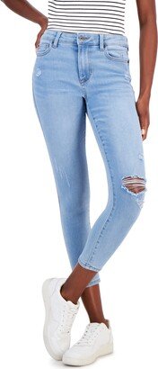 Juniors' Mid Rise Cropped Ankle Skinny Jeans