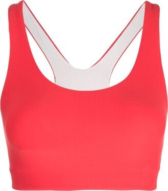 Logo-Print Racerback Sports Bra-AB