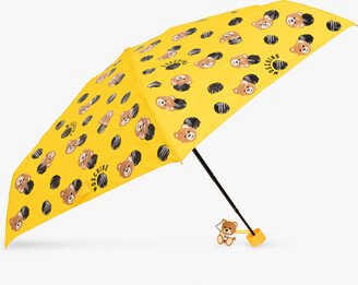 Folding Umbrella With Logo Unisex - Yellow