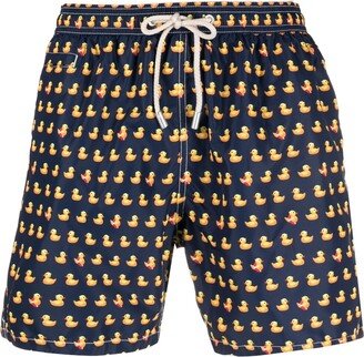 Lighting animal-print swim shorts