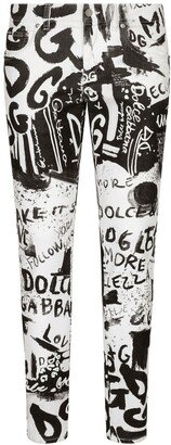 Graffiti-Print Skinny Jeans