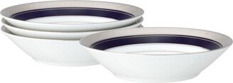 Crestwood Cobalt Platinum Set of 4 Fruit Bowls, Service For 4