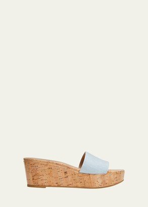 Summer Denim Wedge Platform Sandals-AA