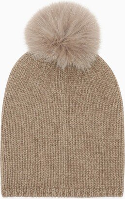 Beige cashmere hat