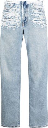 Mid-Rise Ripped-Detail Jeans