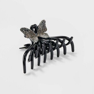 Jumbo Glitter Butterfly Claw Hair Clip Black