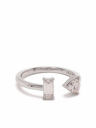VRAI 14kt White Gold Mixed Diamond Cuff Ring