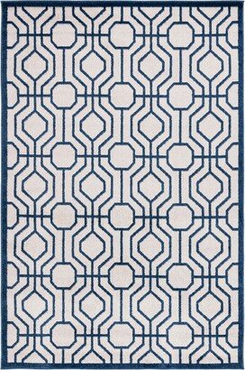 Amherst AMT416 Power Loomed Area Rug - Ivory/Navy - 5'3x8'